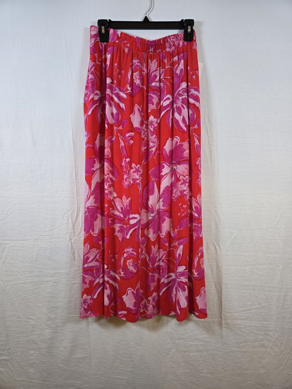 Karen Kane Hot Pink & Light Pink Floral Maxi Skirt